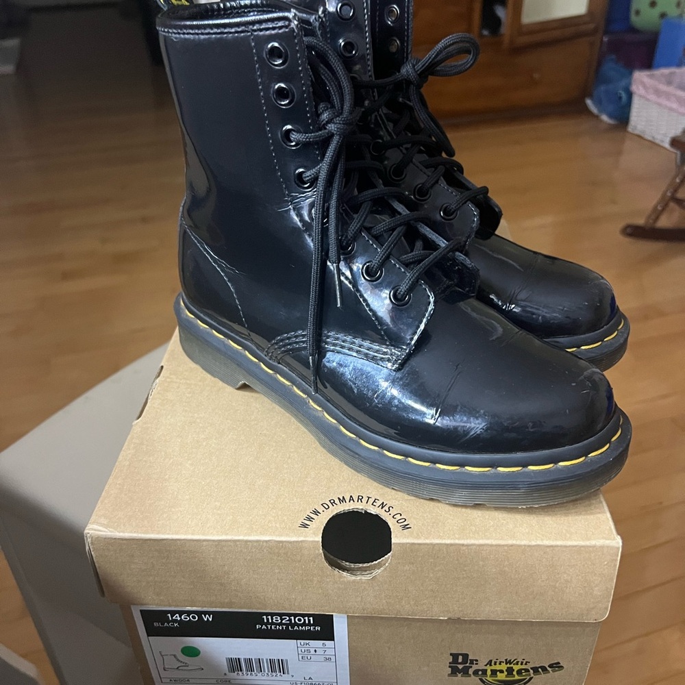 Dr. Martens Shiny Black Lace-Up Boots